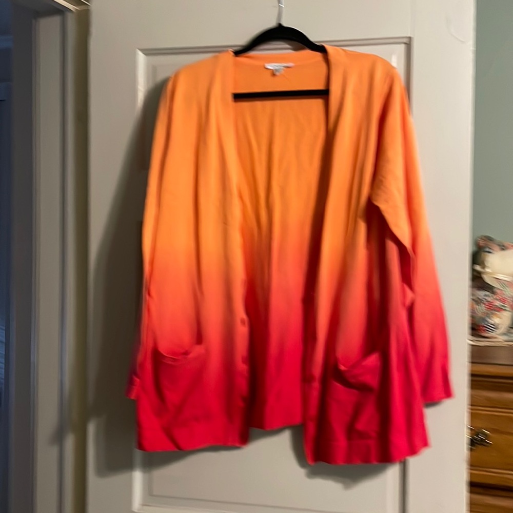 Isaac Mizrahi orange cardigan xl
